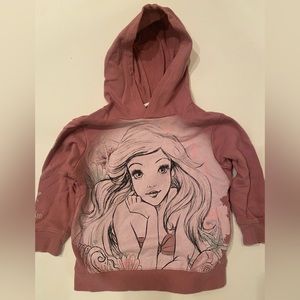 Girls Little Mermaid Purple Hooded Sweatshirt - Size 3T